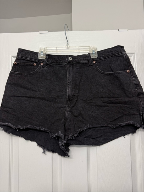 Abercrombie & Fitch Pants - Abercrombie & Fitch Curve Love 33-16 Black Raw-Hem Denim Shorts